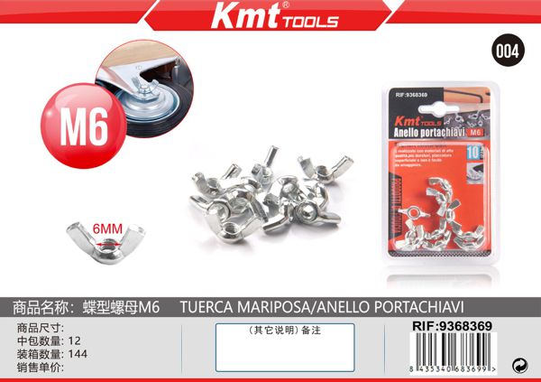 Porca Tipo Borboleta M6 10pcs