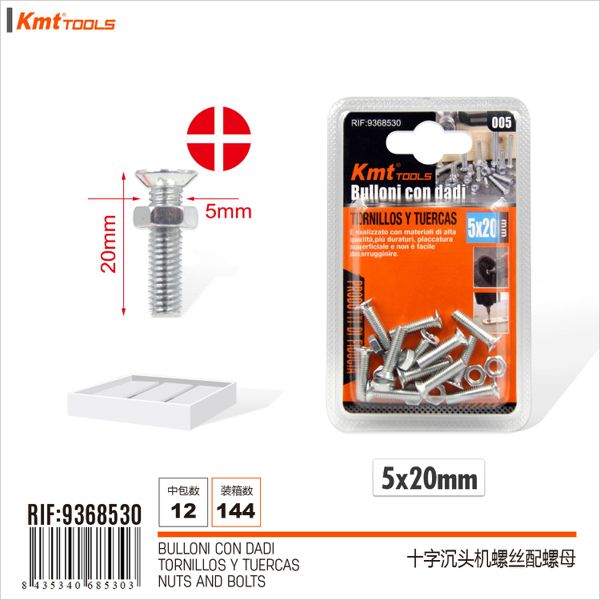 Parafuso Com Porca 5*20mm 12set