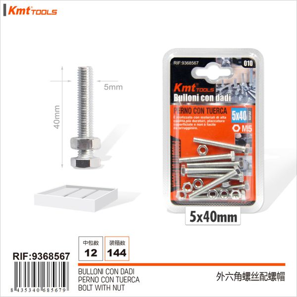 Parafusos Com Porcas 5*40mm M5 8pcs