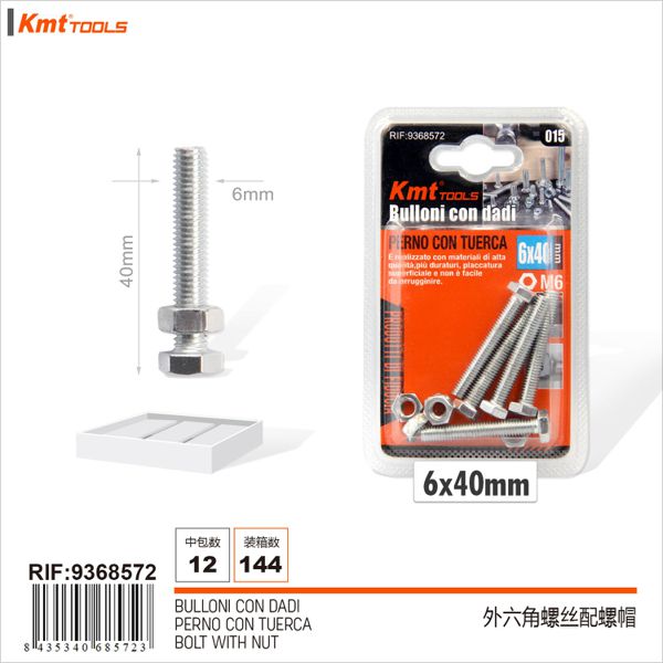 Parafusos Com Porcas 6*40mm M6 5pcs