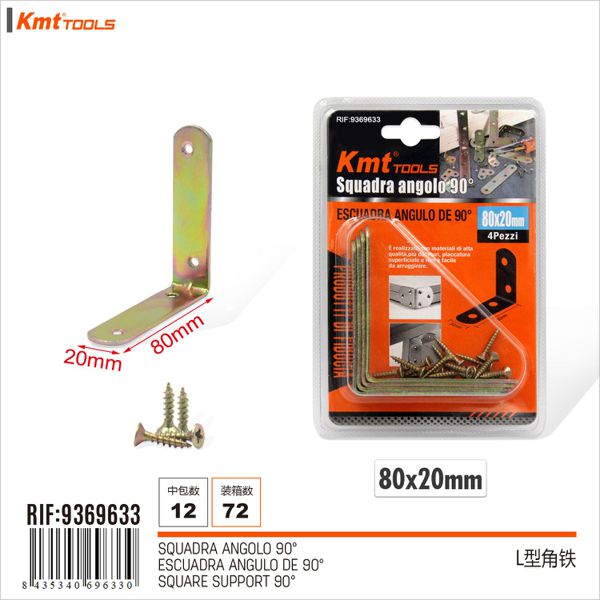 Ferro angular tipo L 80*20mm 4pcs