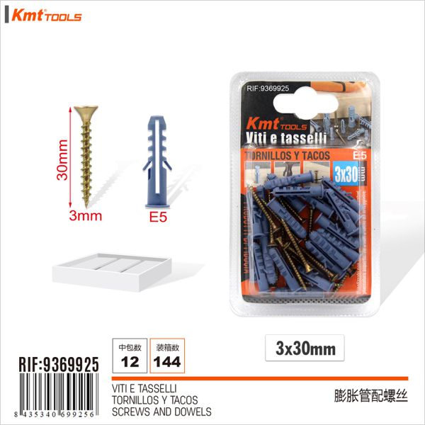 Parafuso com Bucha E5 3*30mm 22set