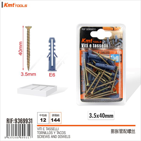 Parafuso com Bucha E6 3.5*40mm 18set