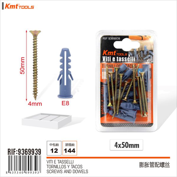 Parafuso com Bucha E8 4*50mm 10set