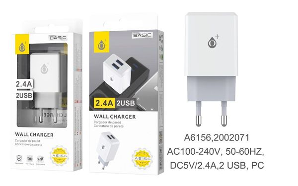 Carregador 2 Entrada USB A6156 Branco