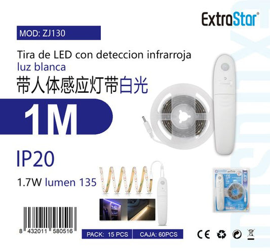 TIRA LED COM SENSOR INFRAROJO 1M 1.7W 6500K   1