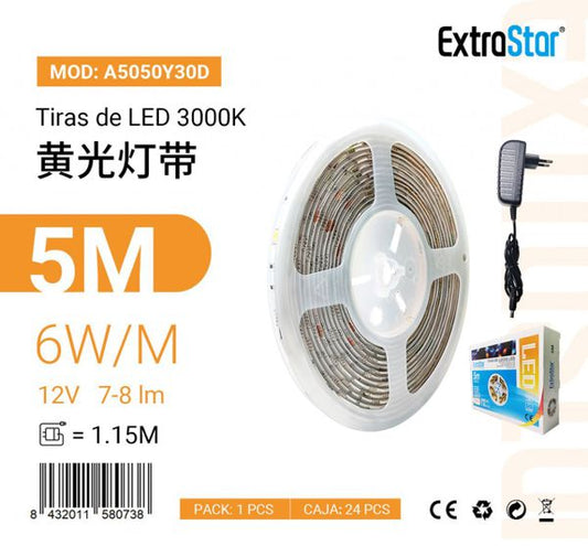 TIRAS DE LED 5M 150LED AMARILLO LED  5