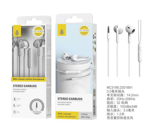 Auriculares Ouvido Ava NC3189 Branco