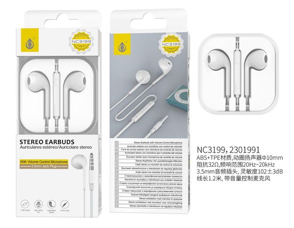 Fones de Ouvido com Caixa NC3199  Branco