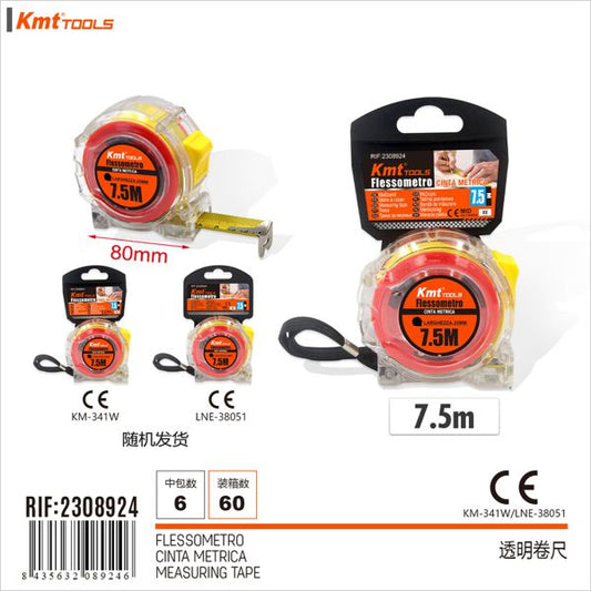 Fita Métrica Tranparente 7.5M