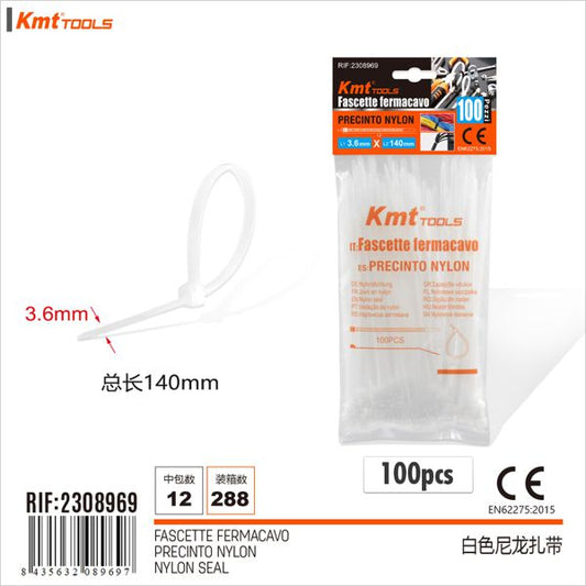 Abracadeira De Nylon Branco 3.6*140mm 100pcs