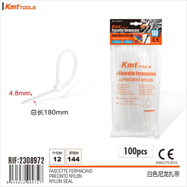 Abracadeira De Nylon Branco 4.8*180mm 100pcs