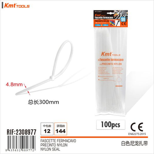 Abracadeira De Nylon Branco 4.8*300mm 100pcs