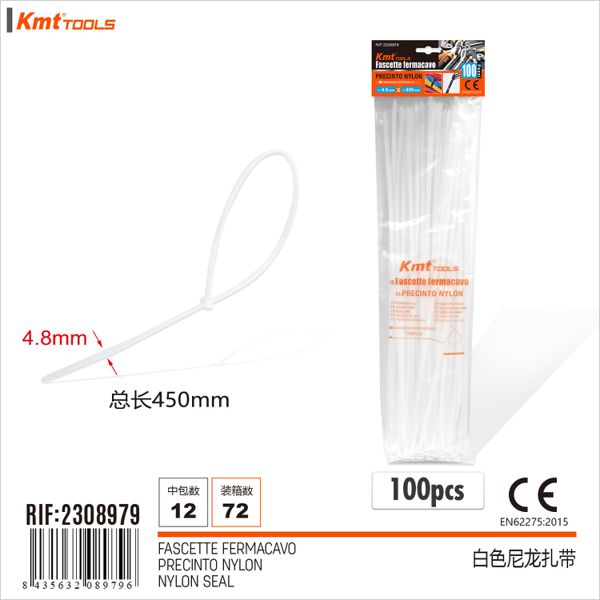 Abracadeira De Nylon Branco 4.8*450mm 100pcs