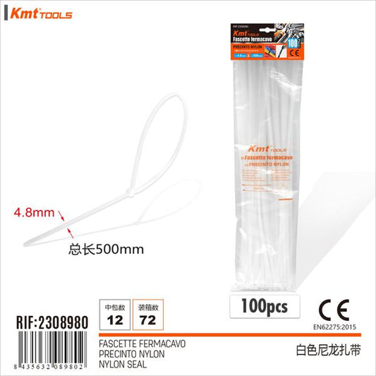 Abracadeira De Nylon Branco 4.8*500mm 100pcs
