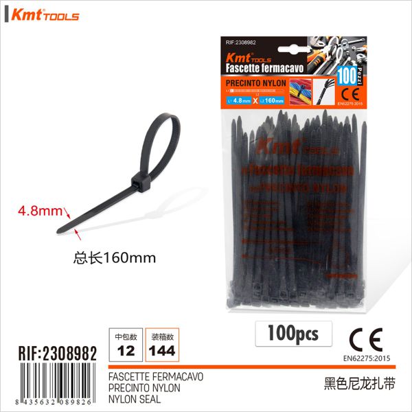 Abracadeira De Nylon Preto 4.8*160mm 100pcs