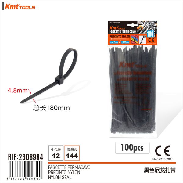 Abracadeira De Nylon Preto 4.8*180mm 100pcs