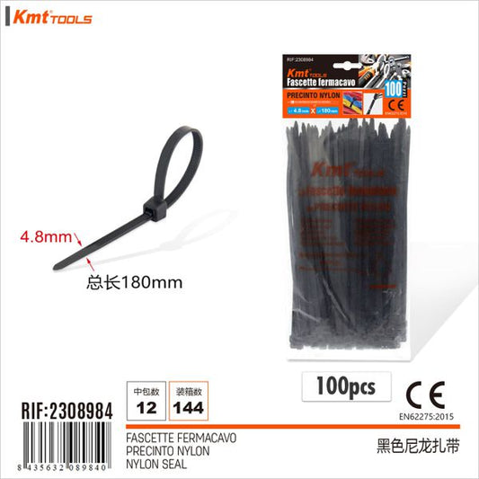 Abracadeira De Nylon Preto 4.8*180mm 100pcs