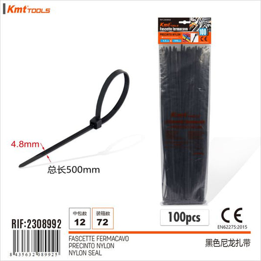 Abracadeira De Nylon Preto 4.8*500mm 100pcs