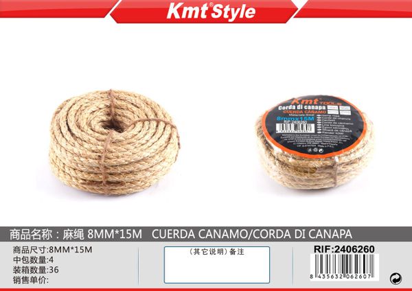 Corda De Canhamo 8mm 15m
