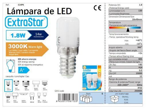 LÂMPADA LED DIRETIVO SET2 1.8W 3000K LUZ QUENTE KED 1.8W