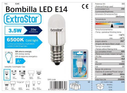 LÂMPADA DIRETIVO LED PETALO E14 3.5W LUZ DIA KED 3.5W