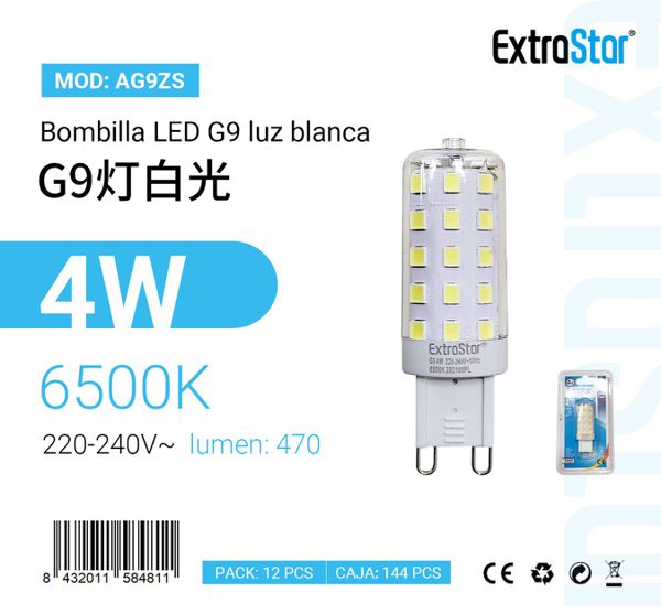 LÂMPADA LED G9 4W 6500K LUZ DIA CJ144 LED G9 4W 58MM18MM