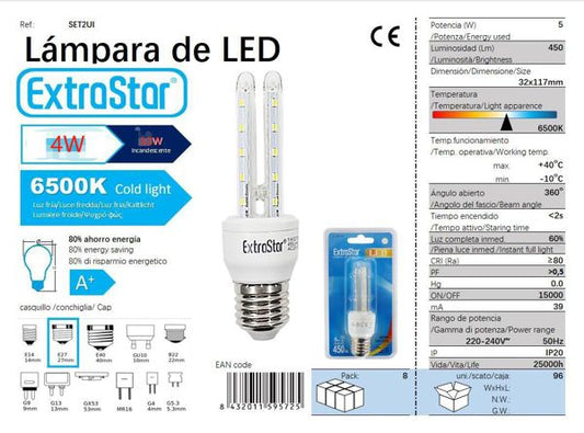 LÂMPADA LED 2U E274W 6400K CJ96   4W