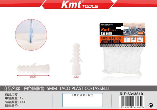 Bucha Plastico 5mm 100pcs