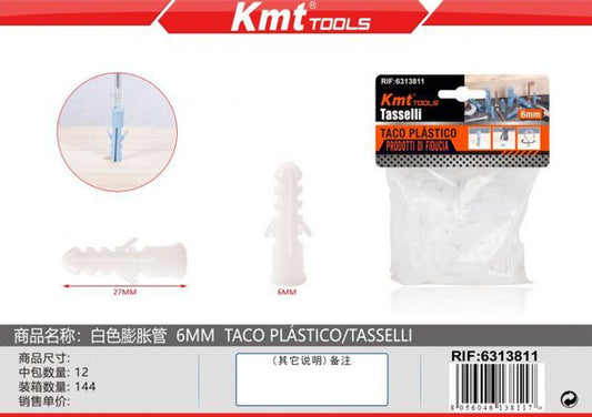 Bucha Plastico 6mm 100pcs