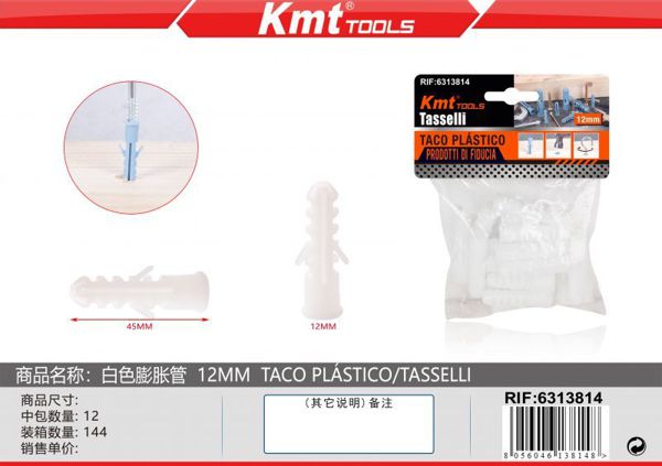 Bucha Plastico 12mm 20pcs