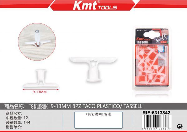 Bucha Para Pladur 9-13mm 8pcs