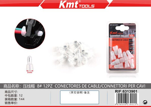 Conectores De Cabos 8mm 12pcs