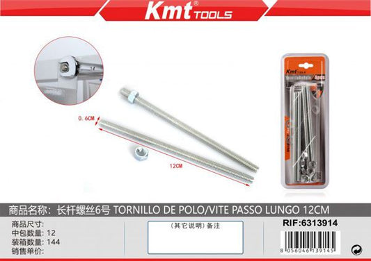 Varao Com Porca 12cm 4pc