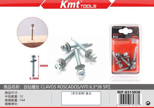 Parafusos Auto-Roscados 6.3*38 5pcs