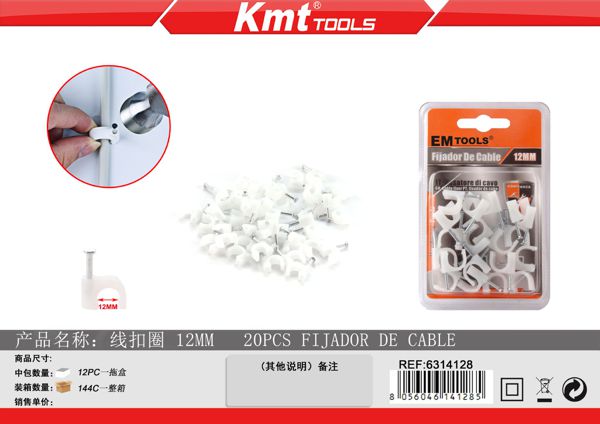 Fixador De Cabos 12mm 20pcs