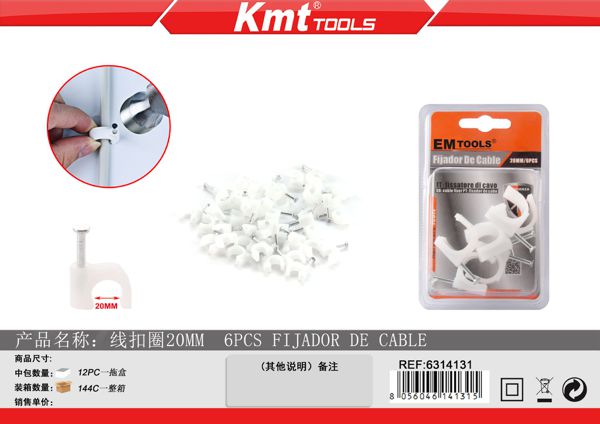 Fixador De Cabos 20mm 6pcs