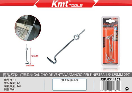 Gancho Para Janela 4.5*125mm 2pcs