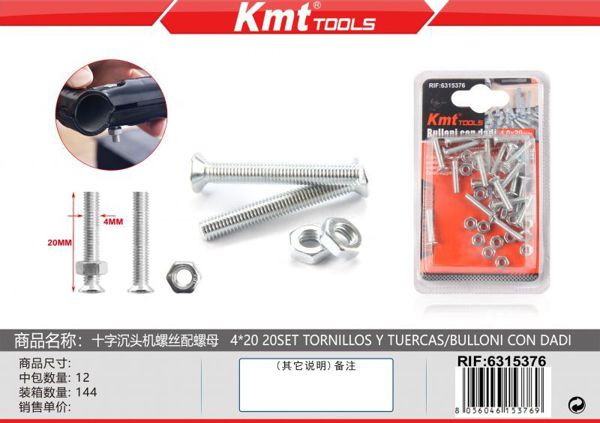 Parafuso Com Porca 4*20mm 20set