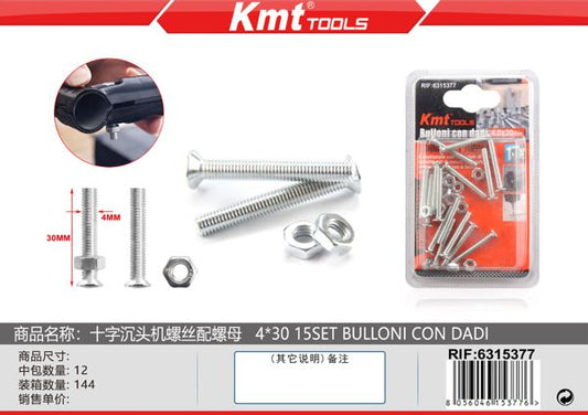 Parafuso Com Porca 4*30 15sets