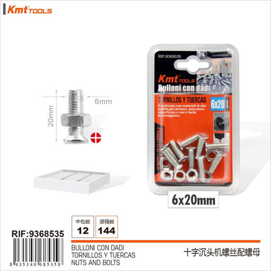 Parafuso Com Porca 6*30mm 7set