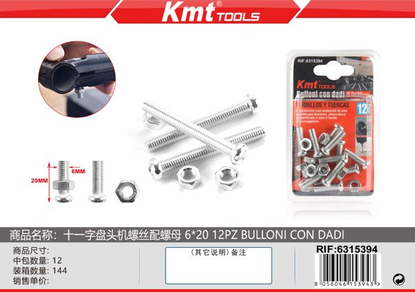 Parafuso Com Porca 6*20 14pcs