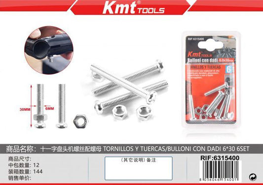 Parafuso Com Porca 6*30mm 6set