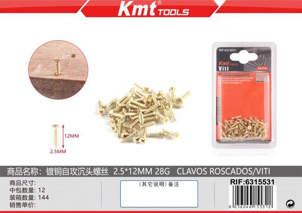 Parafuso 2.5*12mm 28g