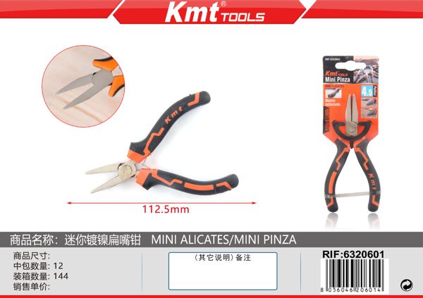 Mini Alicate De Bico Chato Niquelado