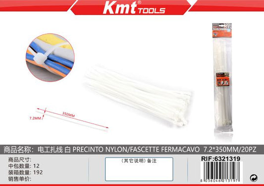 Abracadeiras Branco 7.2*350mm/20pcs