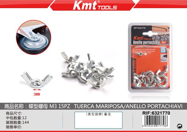 Porca Tipo Borboleta M3 15pcs