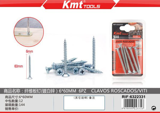 Parafuso 6*60mm 6pcs