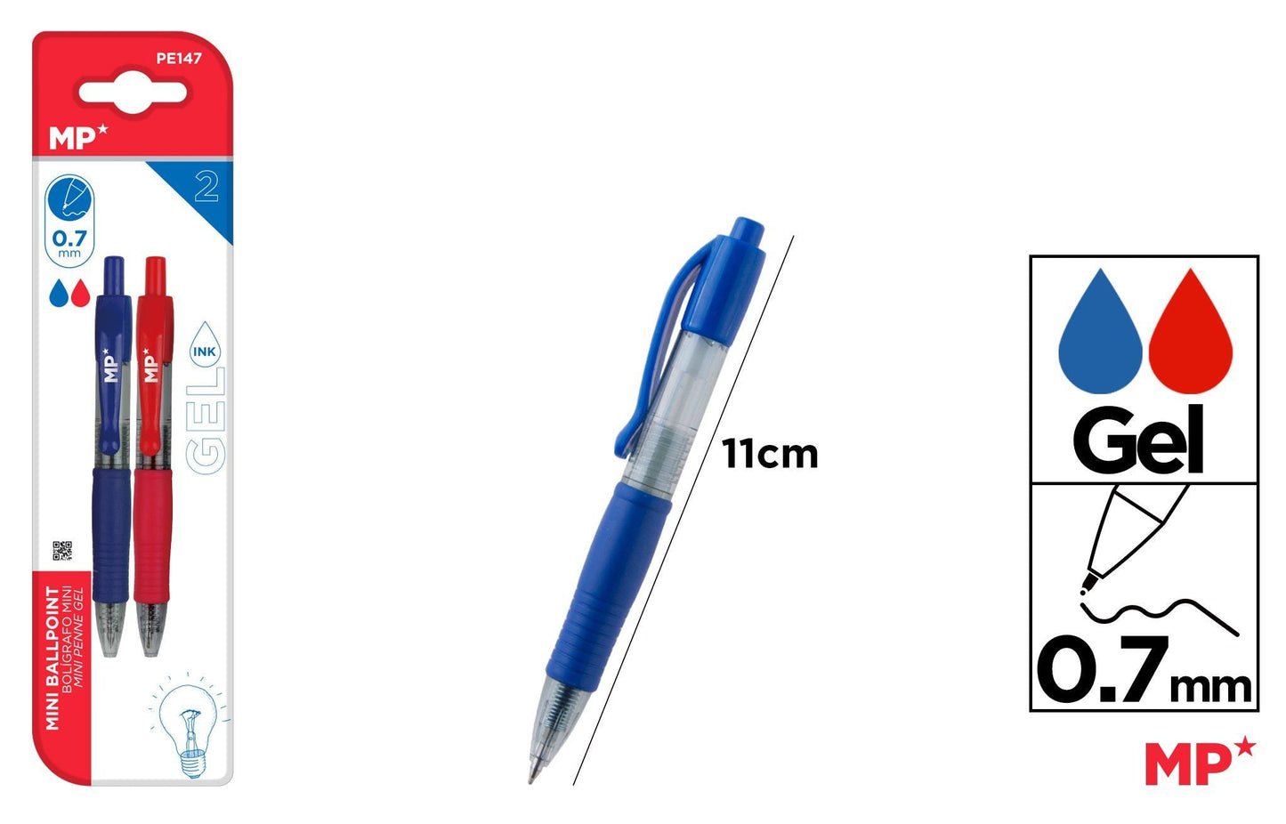 CANETA GEL PONTA 0.7MM 2UDS 2