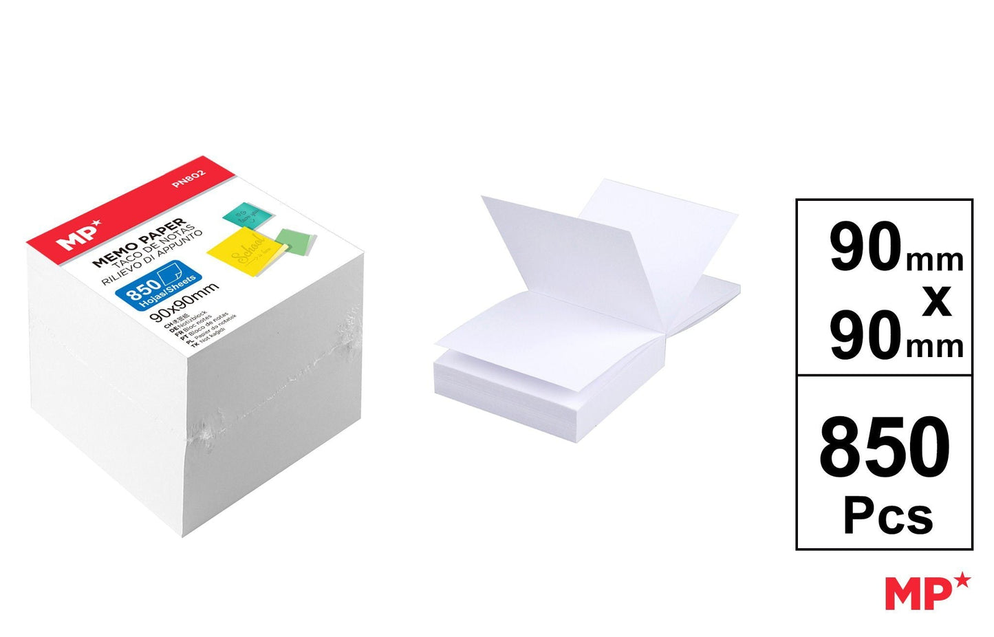 TACO NOTAS 90X90MM 850 FOLHAS 80G